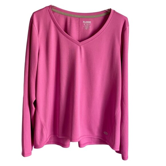 Reel Legends Freeline Long Sleeve V Neck Top Quick Dry UPF 30 Women's 1X NEW - Picture 1 of 7
